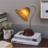 11.65" Amber Shade Victorian Goose Neck Table Lamp