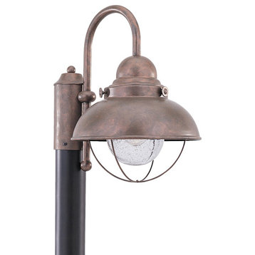Sea Gull Lighting Sebring 1 Lt Out Post Lantern, Weathered Copper - 8269EN3-44