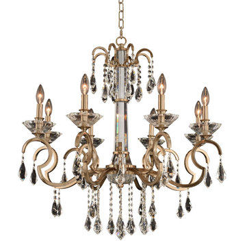 Valencia Chandelier, Brushed Champagne Gold, 8