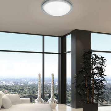 Aztec Dimmable Flush-Mount in Living Room