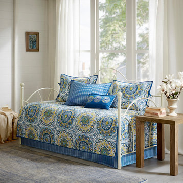 Madison Park Tangiers 6 Piece Reversible Daybed Cover Set, Blue