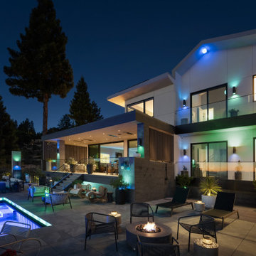A little farm below a hillside resort-style off-the-grid view home