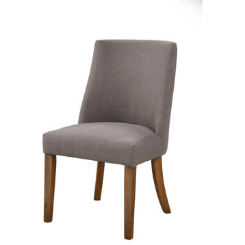Kensington Set of 2 Upholstered Parson Chairs, Dark Grey