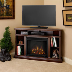 Real Flame Dark Espresso Churchill Corner Electric Fireplace - Indoor Fireplaces