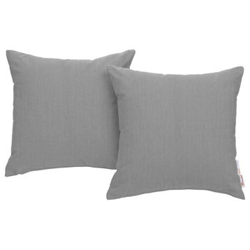 Summon 2-Piece Outdoor Patio Pillow Set Gray