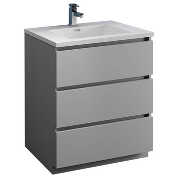 Fresca Lazzaro 30" Gray Cabinet With Integrated Sink
