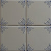 Delft Tile Blue and White Decorative Wall Tile Historic Ox Tail, Set of 3