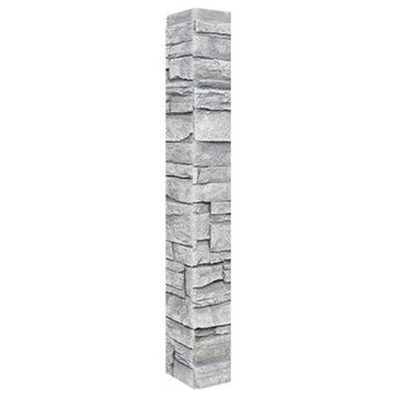 Faux Stone Wall Panel - ALPINE, Gray, 48" Exterior Corner
