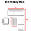 Monterey 8 Piece Outdoor Wicker Patio Furniture Set 08b