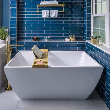 Beyond Beige - A Bold Blue Master Bath Transformation in Harrisburg, PA