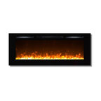 Fusion 50" Crystal Built-in Ventless Recessed Wall Mounted Electric Fireplace