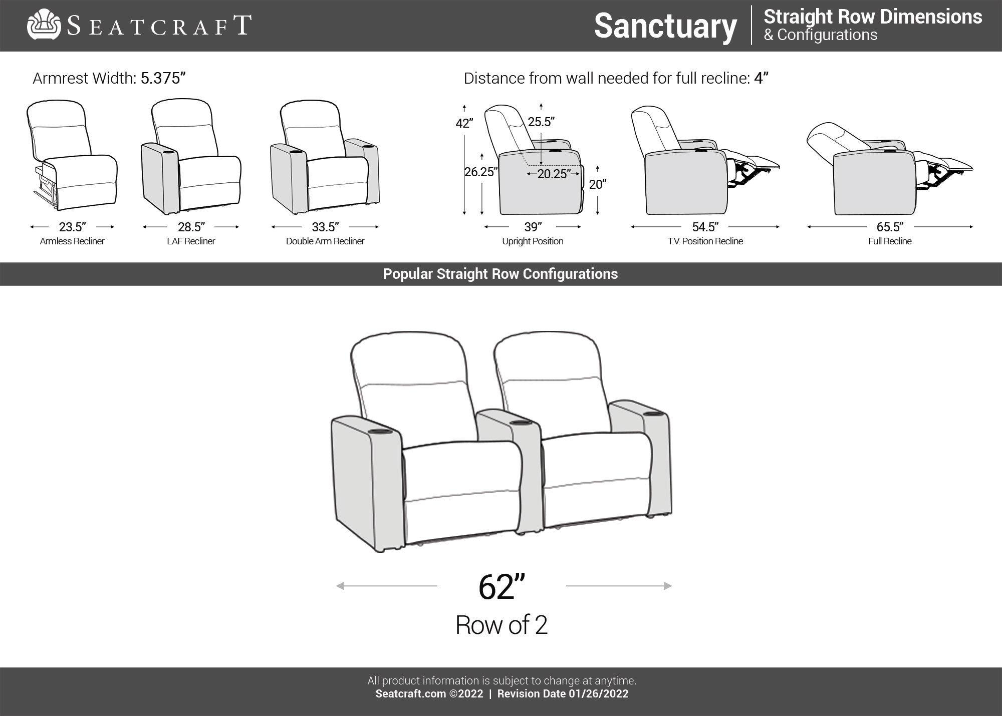 Seatcraft Sanctuary Home Theater Seating - Contemporary - Theater ...