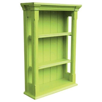 Wall Cabinet TRADE WINDS COTTAGE Traditional Antique Open Apple Green