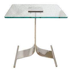 Global Views Double Leg Side Table in Nickel - Products