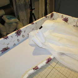 Cornice with sheer panels before pleating panels - Products