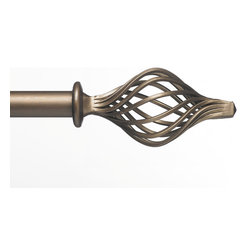 Custom Wrought Iron Drapery Hardware - Swirl Bronze - Window Treatment Accessories