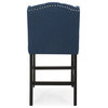 Plymouth Wingback Counter Stool, Navy Blue