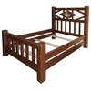 Barnwood Style Timber Peg Diamond Bed, Early American, Queen