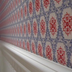 Fabric wall system in powder room - Upholstery Fabric