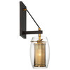 1-Light Wall Sconce, Warm Brass and Bronze