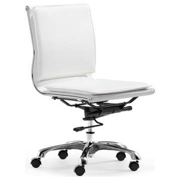 Plum Plus Armless Office Chair - White
