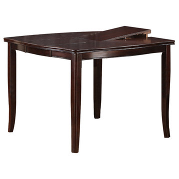 Counter Height Dining Table With Butterfly Leaf, Dark Brown
