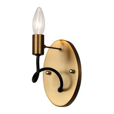Barlow 1-Light Wall Sconce, Vintage Bronze and Matte Black