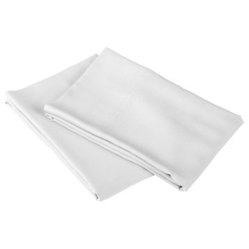 300 Thread Count Solid Durable Pillowcase Cover, White, King
