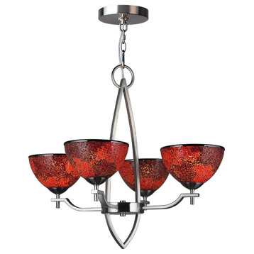 Alexis 4-Light Chandelier, Mosaic Red