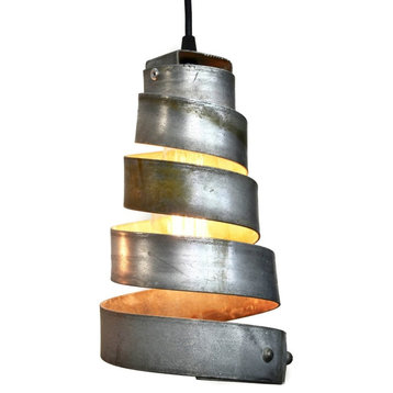 Wine Barrel Ring Pendant  Light - Manacle - Made from CA wine barrels, Black Pendant Cord