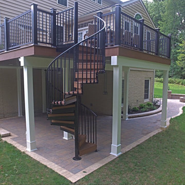 Stunning Fortress Steel Framed Azek Deck and Nicolock Patio in Ellicott City