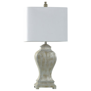 StyleCraft Polyresin Table Lamp With Washed Cream Finish L331971DS