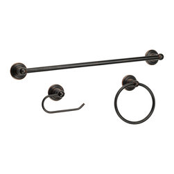 Designers Impressions - 800 Series 3-Piece Oil Rubbed Bronze Bathroom Hardware Set - Bathroom Accessory Sets