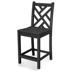 POLYWOOD - Polywood Chippendale Counter Side Chair, Black - This counter height chair adds a bit of height to the elegant Chippendale style. POLYWOOD furniture is constructed of solid POLYWOOD lumber that's available in a variety of attractive, fade-resistant colors. It won't splinter, crack, chip, peel or rot and it never needs to be painted, stained or waterproofed. It's also designed to withstand nature's elements as well as to resist stains, corrosive substances, salt spray and other environmental stresses. Best of all, POLYWOOD furniture is made in the USA and backed by a 20-year warranty.