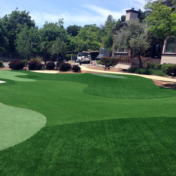 Artificial grass installation in Morgan Hill, CA.