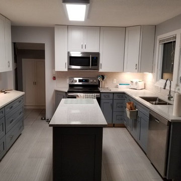Kraftmaid Lagoon and Dove white kitchen