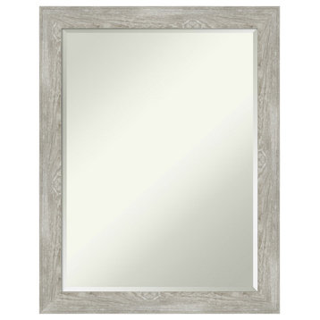 Dove Greywash Narrow Petite Bevel Wall Mirror 21.5 x 27.5 in.