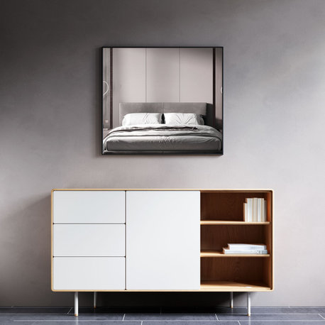Mattox Mirror, Black, 36"w X 32"h X 1"d