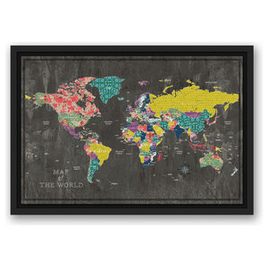 Colorful World Map Canvas Wall Art Traditional Prints And Posters By Designs Direct