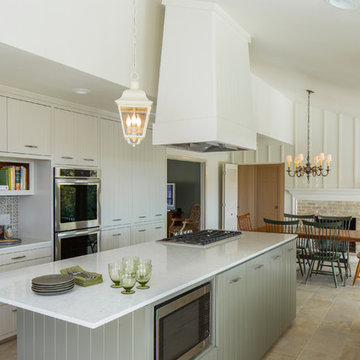 Kitchen, Dining, and Modified Fireplace