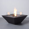 Wedge 30" Square Ethanol Fire Pit With Glass Shields, Graphite