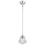 Vaxcel - Vaxcel P0267 Huntley - One Light Mini Pendant - The Huntley is a timeless collection inspired by mHuntley One Light Mi Satin Nickel Clear S *UL Approved: YES Energy Star Qualified: n/a ADA Certified: n/a  *Number of Lights: Lamp: 1-*Wattage:60w Medium Base bulb(s) *Bulb Included:No *Bulb Type:Medium Base *Finish Type:Satin Nickel