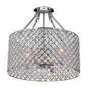 Marya 4-Light Chrome Beaded Drum Semi Flush Mount Chandelier
