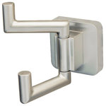Speakman - Speakman Kubos Double Robe Hook, Brushed Nickel - Featuring a modest, yet brilliantly minimalistic frame the Speakman Kubos SA-2408-BN Double Robe Hook was organically designed to make a modern statement. Its clean, square form celebrates the true simplicity of modern design. The Kubos Double Robe Hook is constructed entirely of brass and includes all necessary mounting hardware to make installation effortless.