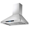 CAVALIERE 30" Wall Mounted Range Hood 900 CFM Brushed Stainless Steel LED