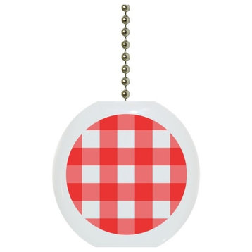Red Gingham Ceiling Fan Pull