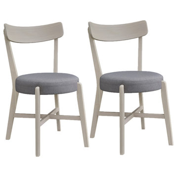 Hopper Set of 2 Dining Chairs, Froth Cream