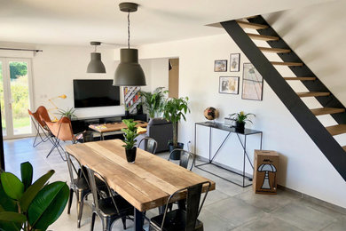Inspiration pour une salle de séjour urbaine.