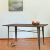 Loft Rustic Gunmetal Metal Dining Table With Wood Top