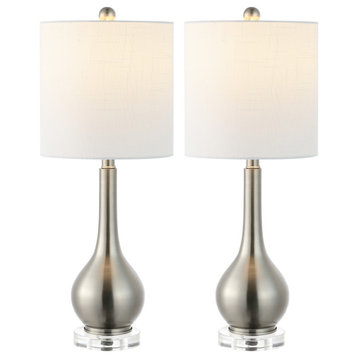 JONATHAN Y Lighting JYL5010 Dylan 25" Tall LED Accent Table Lamp - Nickel